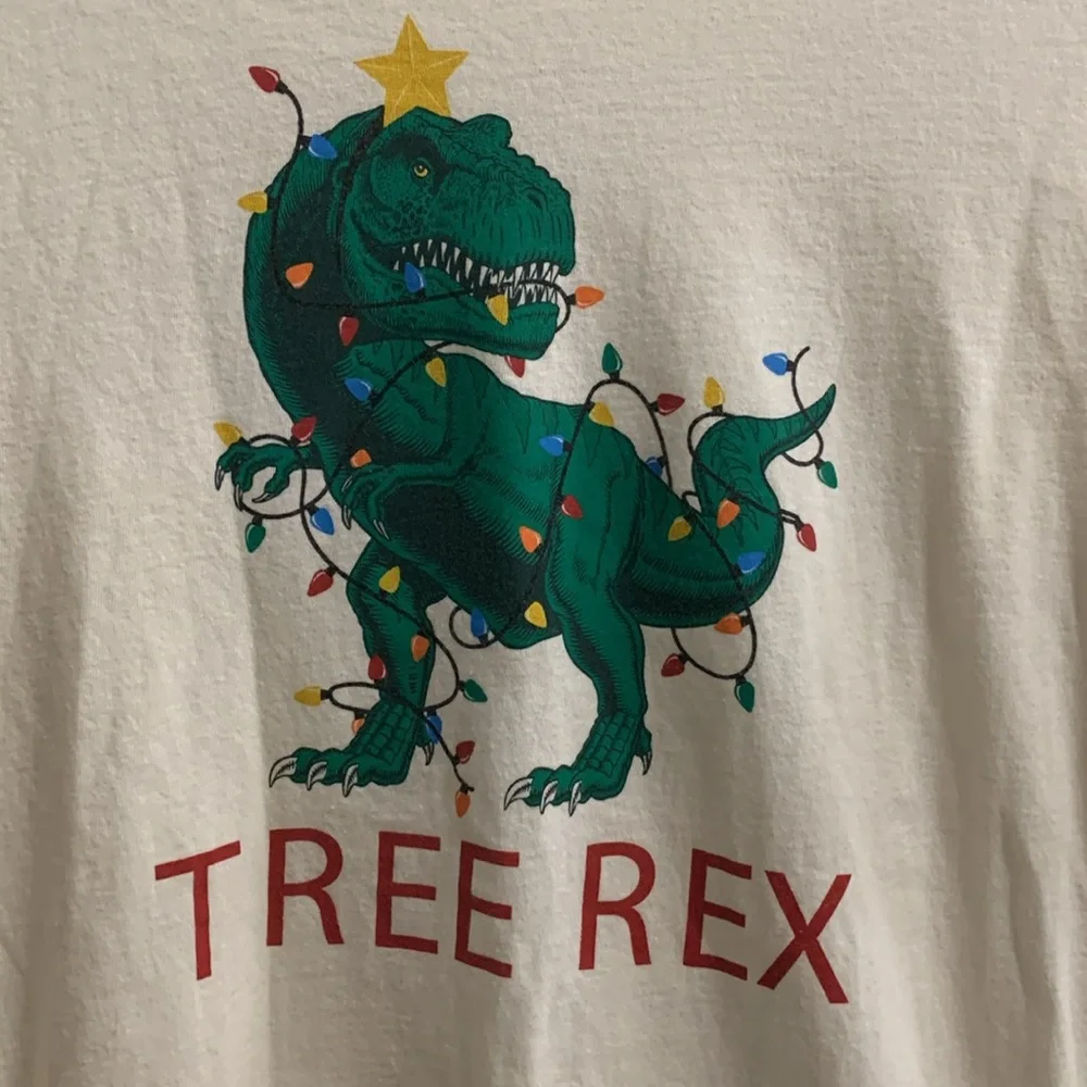 Crewcuts Factory Tree Rex Dinosaur Long Sleeved T-Shirt Size 10-11 Christmas